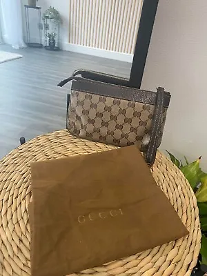 £175 • Buy Gucci GG Wristlet Pochette Purse Clutch Bag With Strap VGC Pouch Monogram 