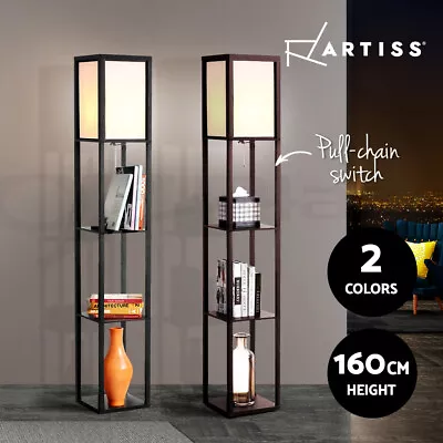 $64.95 • Buy Artiss Floor Lamp Shelf Tripod Modern LED Storage Shelves Stand Reading Light