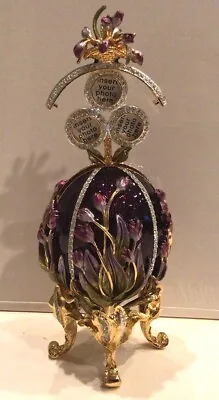 Burgundy Lily Of The Valley Faberge Egg Replica Trinket BoxEaster Photo Frames • $59.95