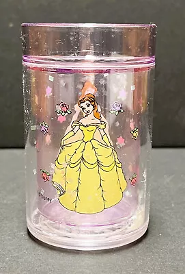 Disney Vintage Beauty And The Beast Glitter Cup Tumbler Double Wall Selandia • $14.99