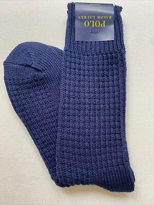 Polo Ralph Lauren Waffle Knit Cotton Socks Men’s Navy Blue • $20