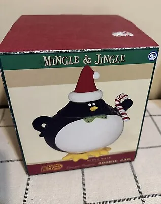 Penguin Holiday Cookie Jar Cracker Barrel Mingle & Jingle Christmas  11  Tall • $30