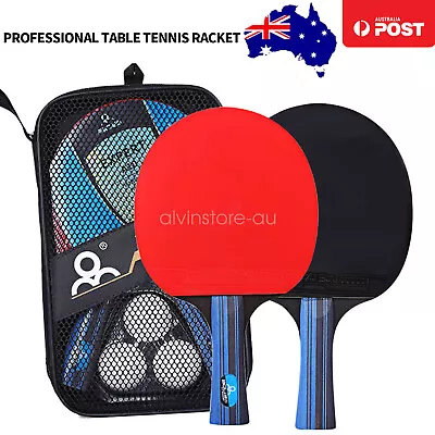 $16.19 • Buy 1 Pair Professional Table Tennis Racket Ping Pong Racket Paddle Bat With 3 Balls