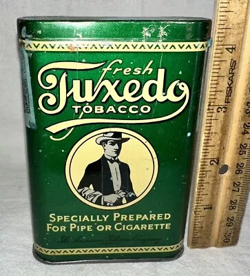 Antique Tuxedo Tobacco Tin Litho Vertical Pocket Tobacco Can Pipe Cigarette • $11.50