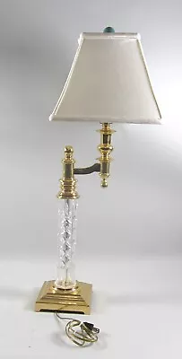 Waterford Irish Crystal KINSALE 30  Crystal & Brass Table Lamp & Shade • $600
