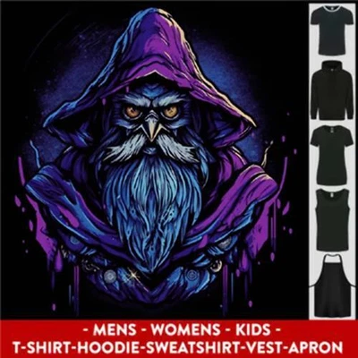 A Fantasy Wizard Owl Mens Womens Kids Unisex • £10.99