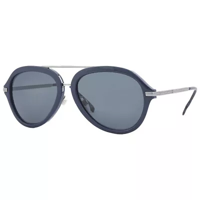 Burberry BE 4377 403487 Blue Plastic Pilot Sunglasses Dark Grey Classic Lens • $87.06