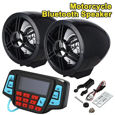 Waterproof Motorcycle Audio System Bluetooth MP3 Player FM Radio Speaker USB • $32.59