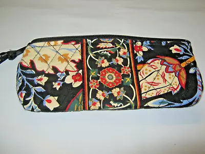 Vera Bradley Small Cosmetic Brush & Pencil Case VERSAILLES 9 X 3.5 X 1 EUC • $10.95