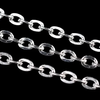 5 Metres Silver Plated FLAT CABLE Chain Jewellery Making 3mm X 2mm FREE POST • £2.45
