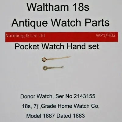 Waltham 18 / 18s  Hand Set Rare Original Set WP1/H02 • £24.99