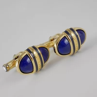 Montblanc Solitaire Ramses II Lapis Lazuli Vermeil 925 Cufflinks RARE • $499