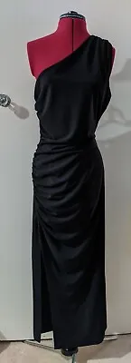 Zara Black Asymmetric Draped Dress Size XL RRP £45.99 • £18.99