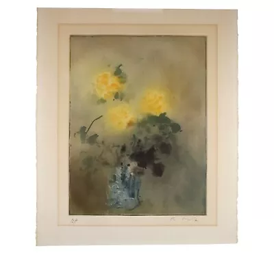 Kaiko Moti Aquatint Etching Yellow Flowers Still Life Artists Proof Print Listed • $275