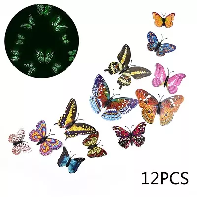 Stylish Butterfly Wall Stickers Display Gift Glow In The Dark Home Decor • $7.38