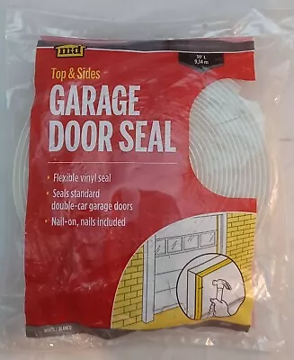 MD Vinyl Garage Door Weatherstrip Seal Roll White 30' Ft  Top & Sides 03822   -S • £11.36