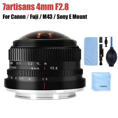 7artisans 4mm F2.8 Fisheye Manual Prime Lens For Fuji M4/3 Sony E Canon Camera • £95.99