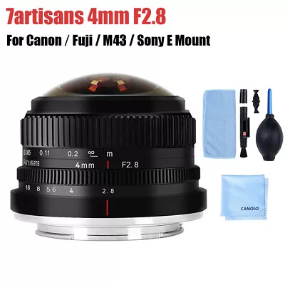 7artisans 4mm F2.8 Fisheye Manual Prime Lens For Fuji M4/3 Sony E Canon Camera • £119.99
