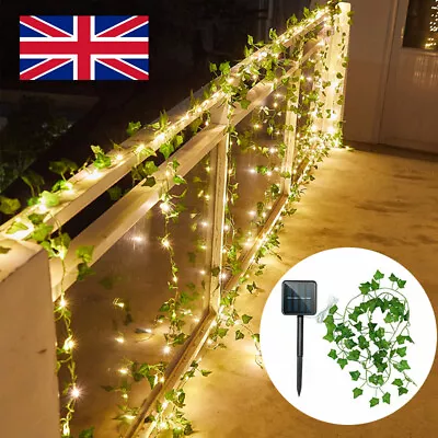£9.99 • Buy LED Solar Powered Ivy Fairy String Lights Garden Outdoor Leave Wall Fence Light