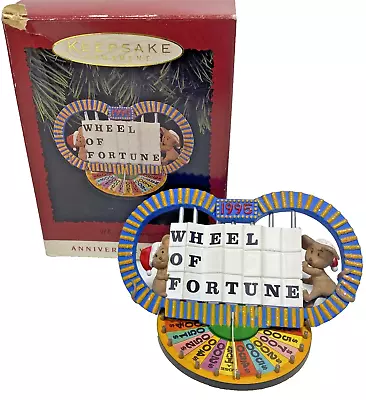 Vintage 1995 Christmas Tree Ornament Wheel Of Fortune 20th Anniversary Hallmark  • $8.97