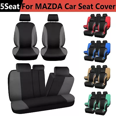 For MAZDA Car Seat Covers 5 Sit Front + Rear Full Set Cloth Cushion Washable Pad • $27.54