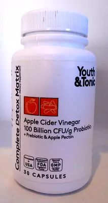 Youth & Tonic Complete Detox Matrix - Apple Cider Vinegar - 30 Capsules • $8.95