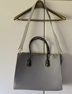 Womens Grey H&M Leather Handbag In Very Good Condition • £15