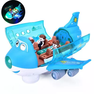 Electric Airplane Toys Music Aeroplane Toy 360°Rotating With Colorful LED Lights • $19.95