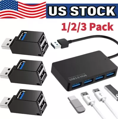 USB 3.0 4 Port Hub Splitter For PC Mac MacBook Notebook Laptop Desktop Portable • $5.98