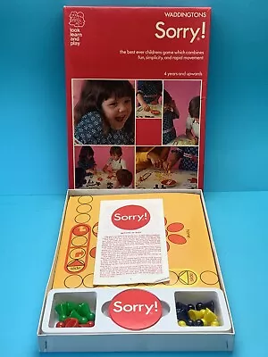 Vintage Waddingtons Sorry! Board Game 1973 Complete & Excellent • £12