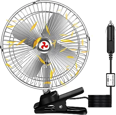 10''RV Cooling Fan12V Portable Car Fan With Clip Cigarette Lighter Plug 2-Speed • $57.49