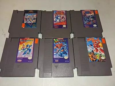 Mega Man 1 2 3 4 5 6 (NES Nintendo) AUTHENTIC / ORIGINAL CARTS! VERY CLEAN! • $445