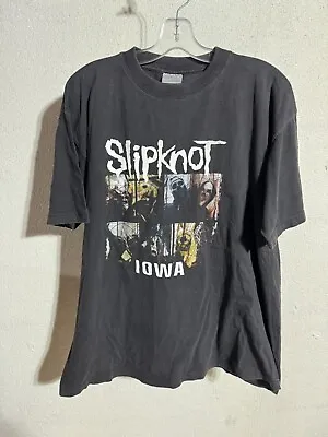 Vintage 2001 Slipknot Iowa Euro Print T Shirt XL Metal Korn Mudvayne Limp Bizkit • $99.99