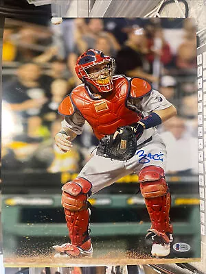 Yadier Molina Signed 11x14 Photo Autograph St Louis Cardinals Beckett Bas Coa A1 • $399.99