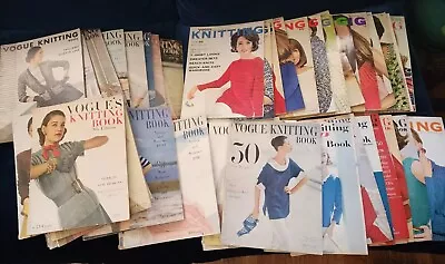* Lot Of 45 Consecutive VOGUE KNITTING Vintage 1947-1969 Style Magazine Books • $229