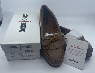 $39.95 • Buy Minnetonka Deerskin Leather Moccasin Kilty Women's Sz US 11 Mocha Rubber Soles