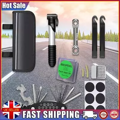 Portable Bicycle Repair Tools Kit With Storage Bag MTB Road Bike Maintenance Set • £11.99