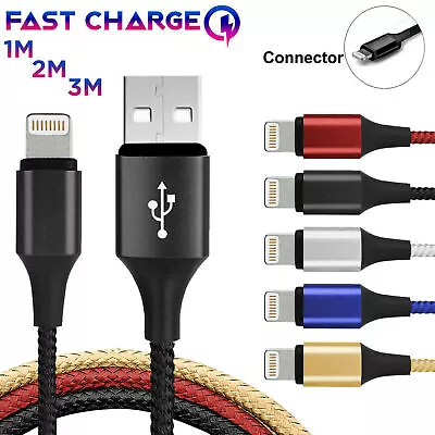 Braided USB Charger Phone Cable Data Cord For IPhone 14 13 12 11 Pro Max 8 7 6 5 • $5.18