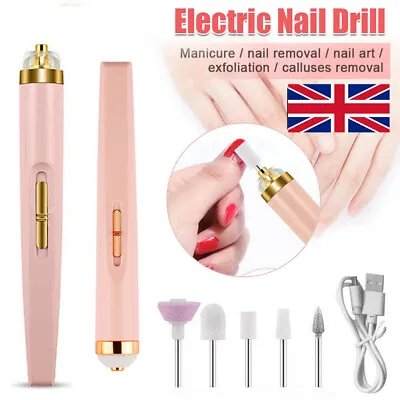 Electric Nail Drill File Machine Toe Finger Nails Sander Polisher Manicure Care • £5.65