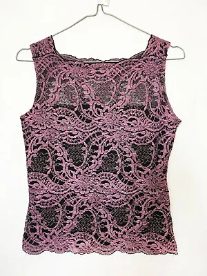 Women's Kay Celine Purple Lace Sleeveless Top - Size Small - (#36) • $18.50