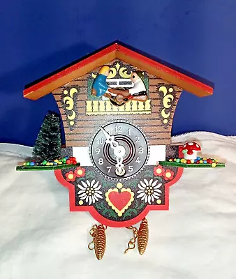 Miniature Cuckoo Clock Seesaw Mushroom Wind-Up Germany • $29.99