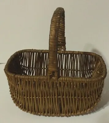 Woven Basket With Handle Gold Colored Finish  • $12.50