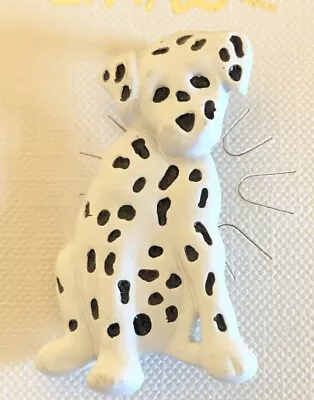 Vintage Black & White Metal Dalmation Puppy Dog Image Fine Collection Pin Brooch • $5