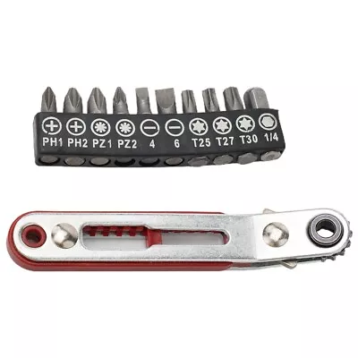 Screwdriver Bit Hand Tools Small Ratchet Wrench With Bit Set 90 Degree Offset • $15.75