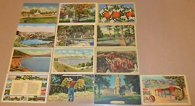 13 Vintage Linen Postcards: Texas Montana Yellowstone Indiana And Others • $14.30