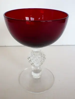$14.99 • Buy Morgantown Ruby Red Glass Golf Ball Champagne Cocktail Tall Sherbet  Replacement