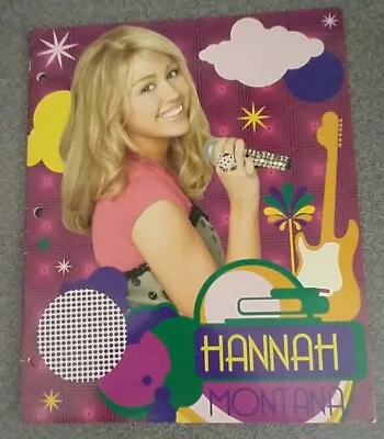 HANNAH MONTANA Rock The Stage 3 RING BINDER SCHOOL FOLDER Disney Miley Cyrus • $6