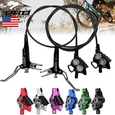 IIIPRO E4 Bicycle 4 Piston Hydraulic Disc Brake Front & Separate Rear 800/1550mm • $135.99