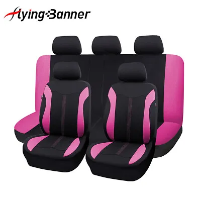 $49.99 • Buy Car Seat Covers Universal Full Set Auto Rear Split Auto Interior Pink Fashion