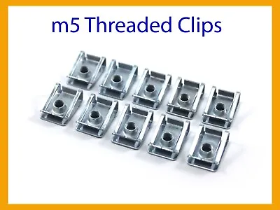 10x M5 Threaded Metal Clips Fairing Panel Slide On Captive U Nut Motorcycle Nuts • £4.99